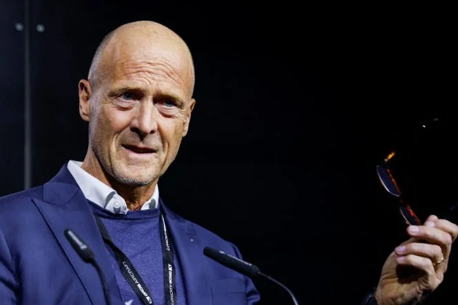 Enders, Co-chairman, holds speech before presentation of new air combat system at Helsing company in Tussenhausen